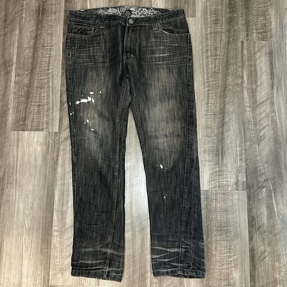 Live Fast Die Young Distressed Slim Jeans - 36x32 - Picture 2 of 10